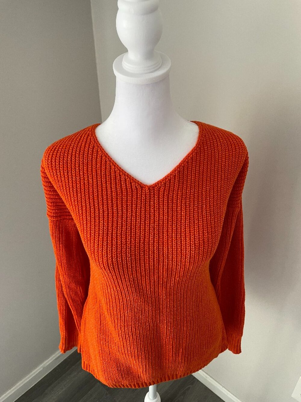 Orange V-Neck Sweater